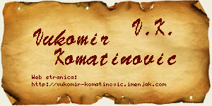 Vukomir Komatinović vizit kartica